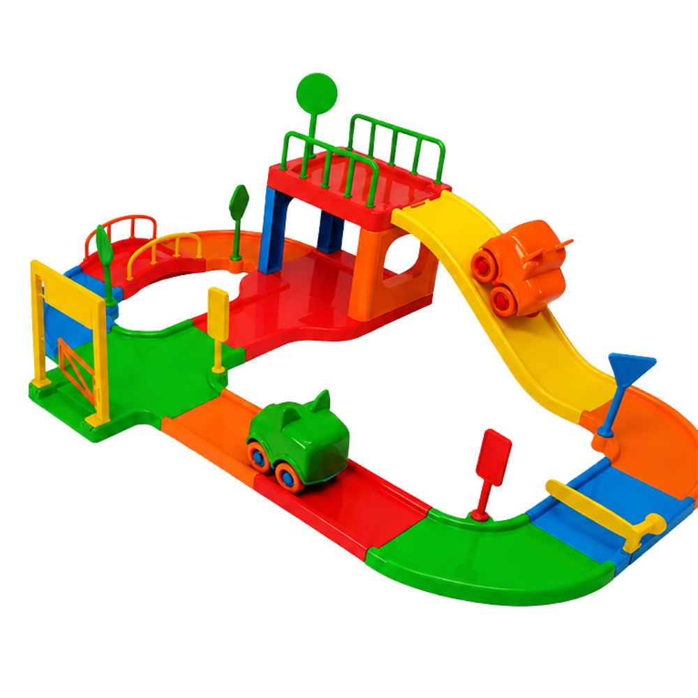 Pista Baby Animal com 2 Carrinhos Divplast