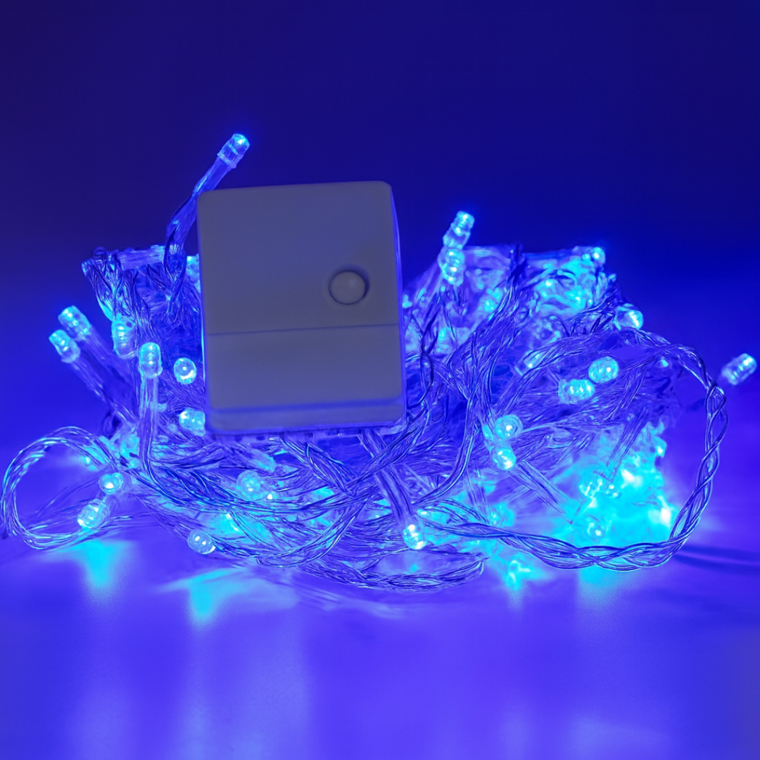 Cascata LED 100 Luzes Azul 127V 2,3 Metros Wincy