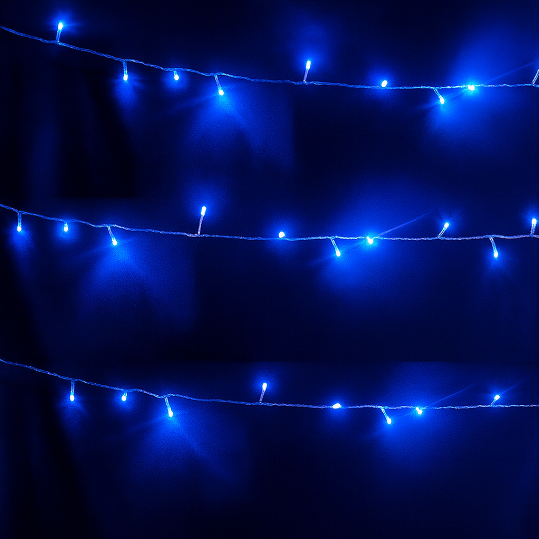Cascata LED 100 Luzes Azul 127V 2,3 Metros Wincy