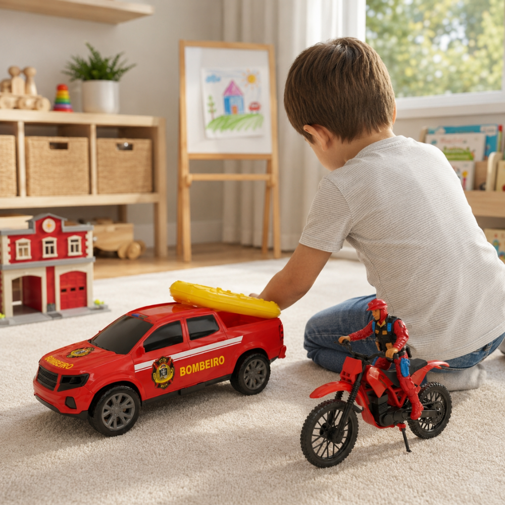 Kit Resgate Bombeiro Samba Toys