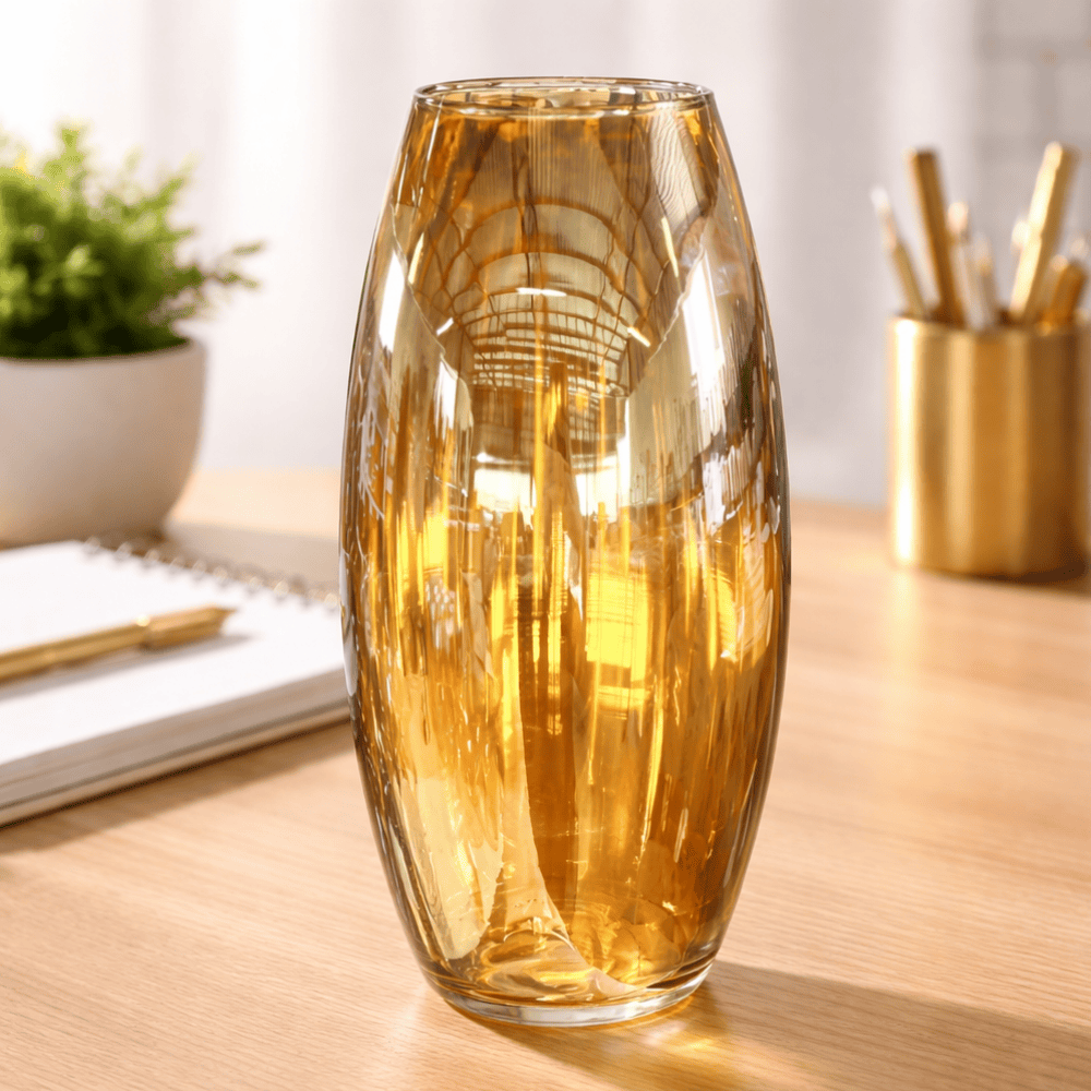 Vaso Oriental Pequeno S/Pé Color Gold Crystalglasses