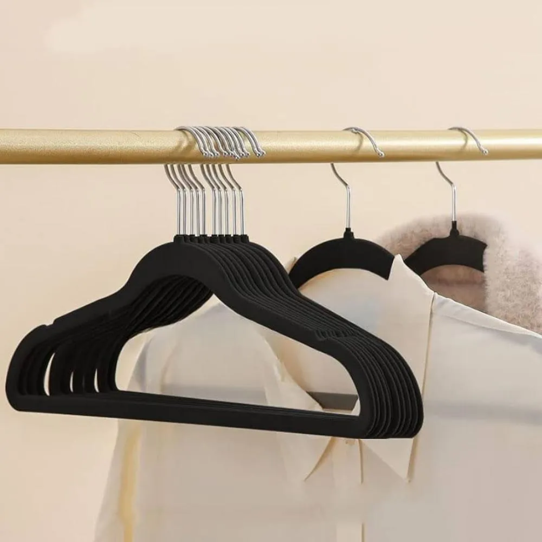 Cabide Veludo Preto 3Pcs Fafa