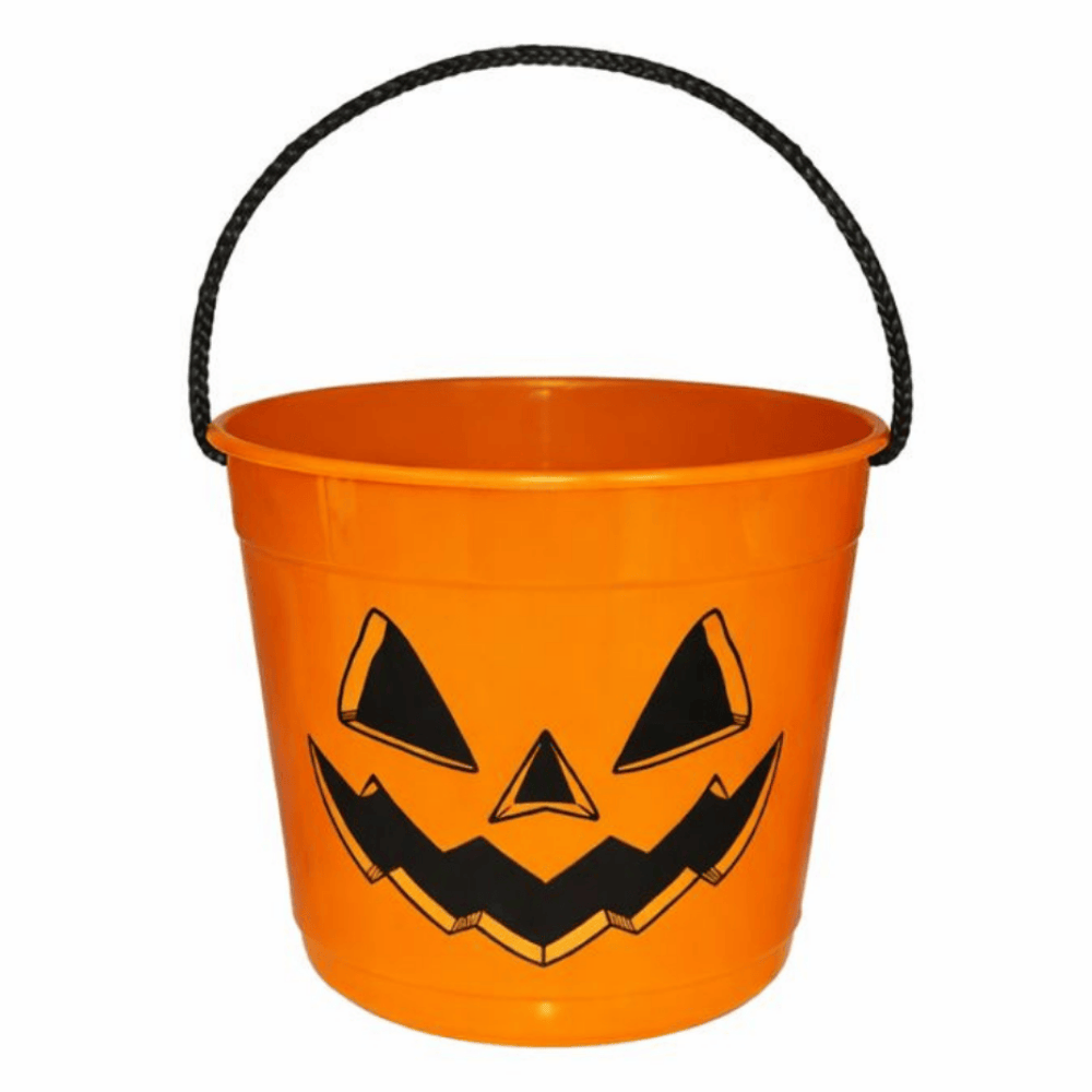 Baldinho Com Alça De Cordão Halloween Laranja 3L