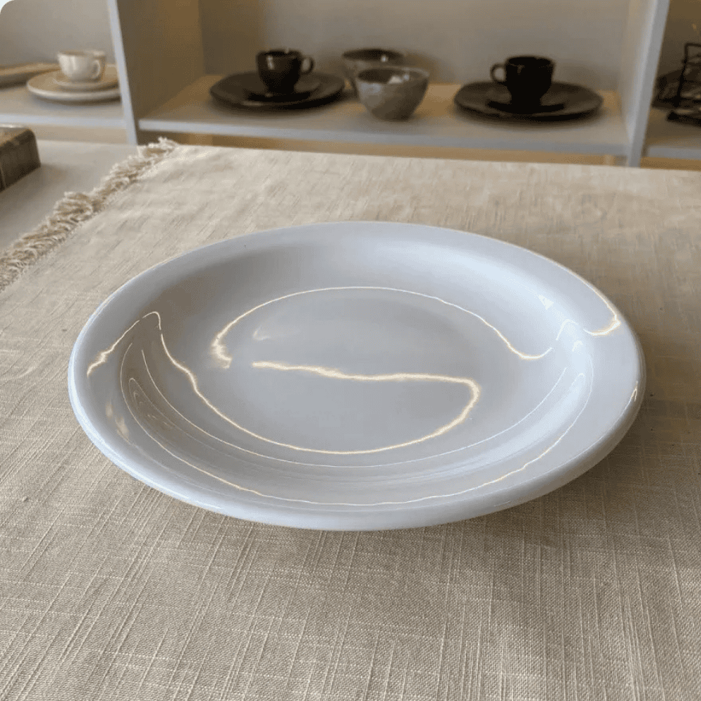 Prato Raso 26Cm Plus Branco Oxford