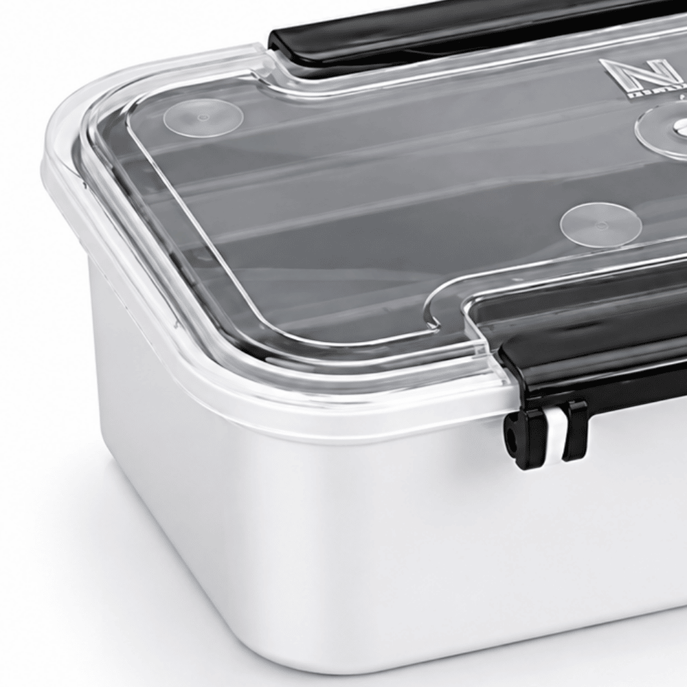 Marmibox com Compartimento para Talheres 780ml Preta Nitron