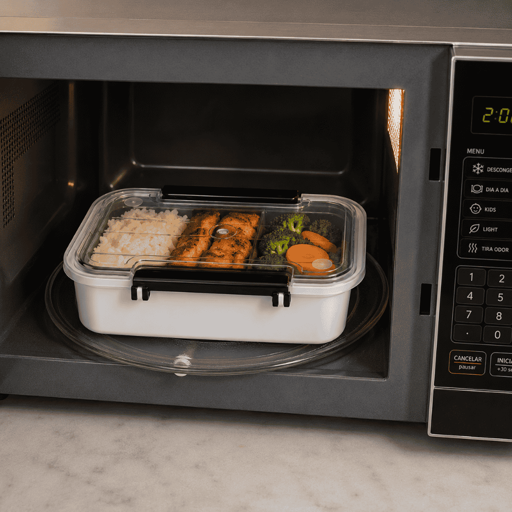 Marmibox com Compartimento para Talheres 780ml Preta Nitron