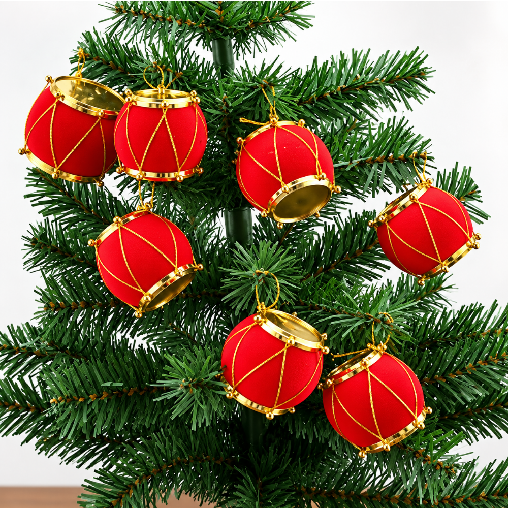 Tambor Decorativo para Árvore de Natal 2,5cm 9 Peças Chazak