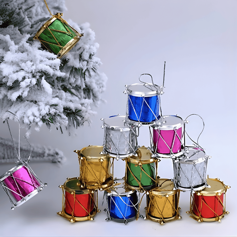 Tambor Decorativo de Natal 4cm 6 Peças Chazak