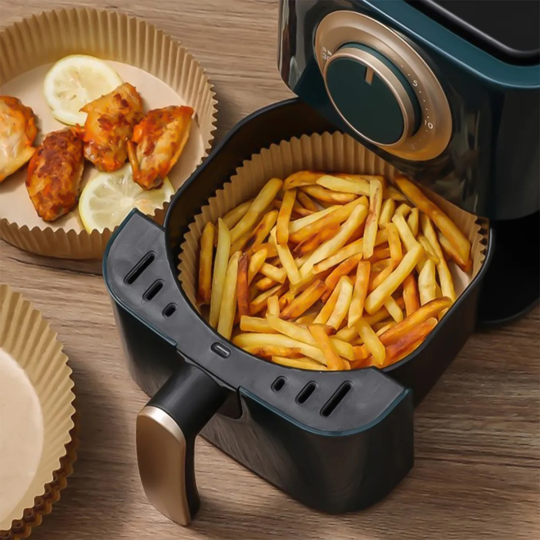 Kit 50 Forma Protetora Em Papel Para Air Fryer 20Cm