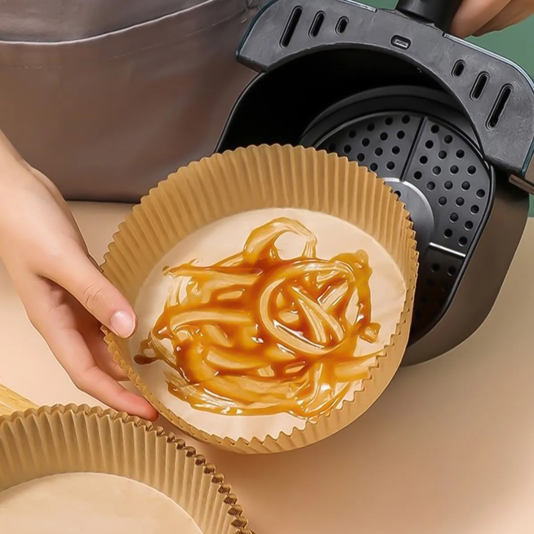 Kit 50 Forma Protetora Em Papel Para Air Fryer 20Cm