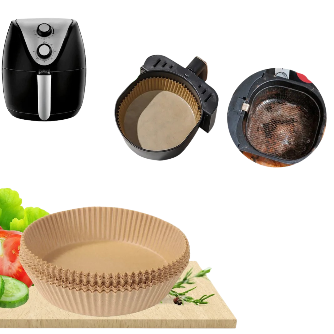 Kit 50 Forma Protetora Em Papel Para Air Fryer 20Cm