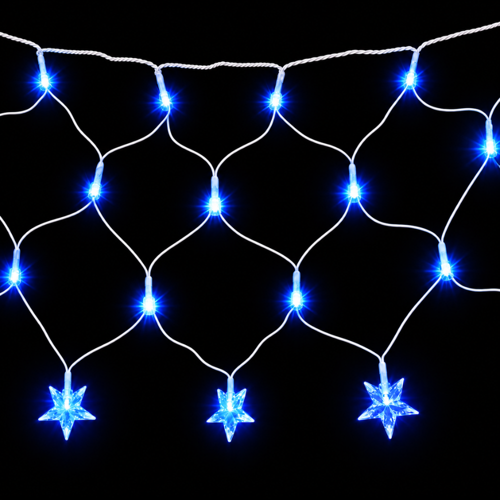 Pisca-Pisca Rede de Natal 120 LEDs Azuis Estrela 3 m 127V Rio Master
