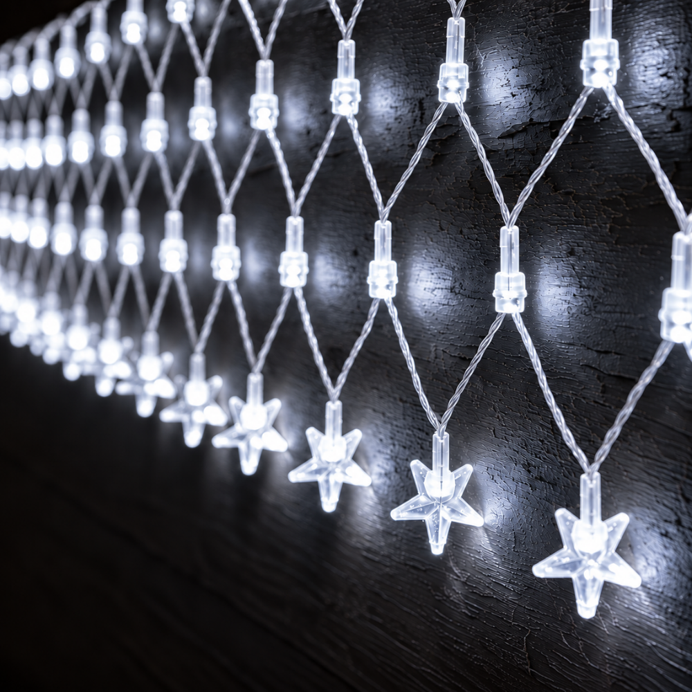 Pisca-Pisca Rede de Natal 120 LEDs Brancos Estrela 3 m 127V Rio Master