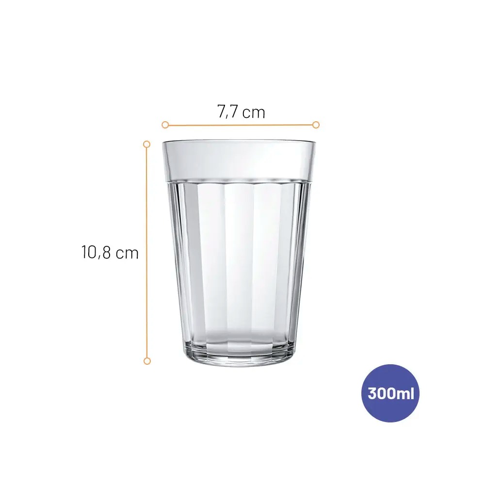 Copo De Vidro Americano Long Drink 300Ml Nadir
