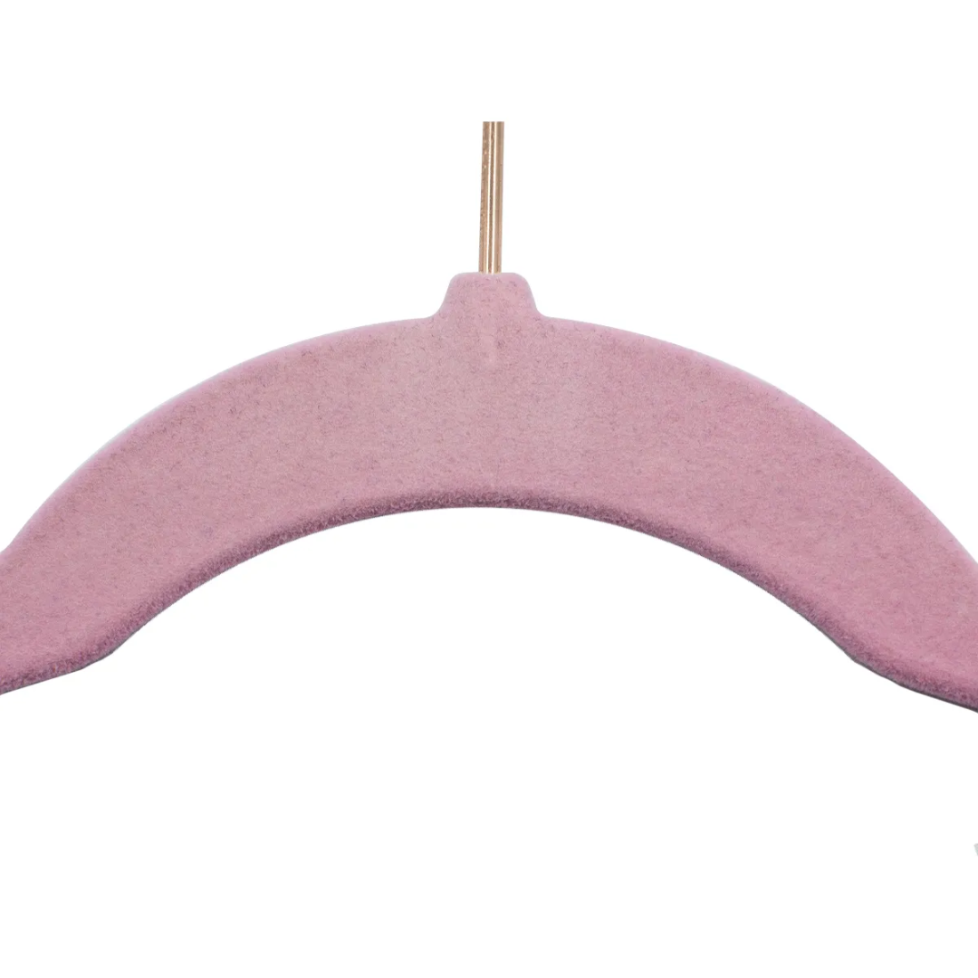 Kit C/3 Cabides Veludo Rosa