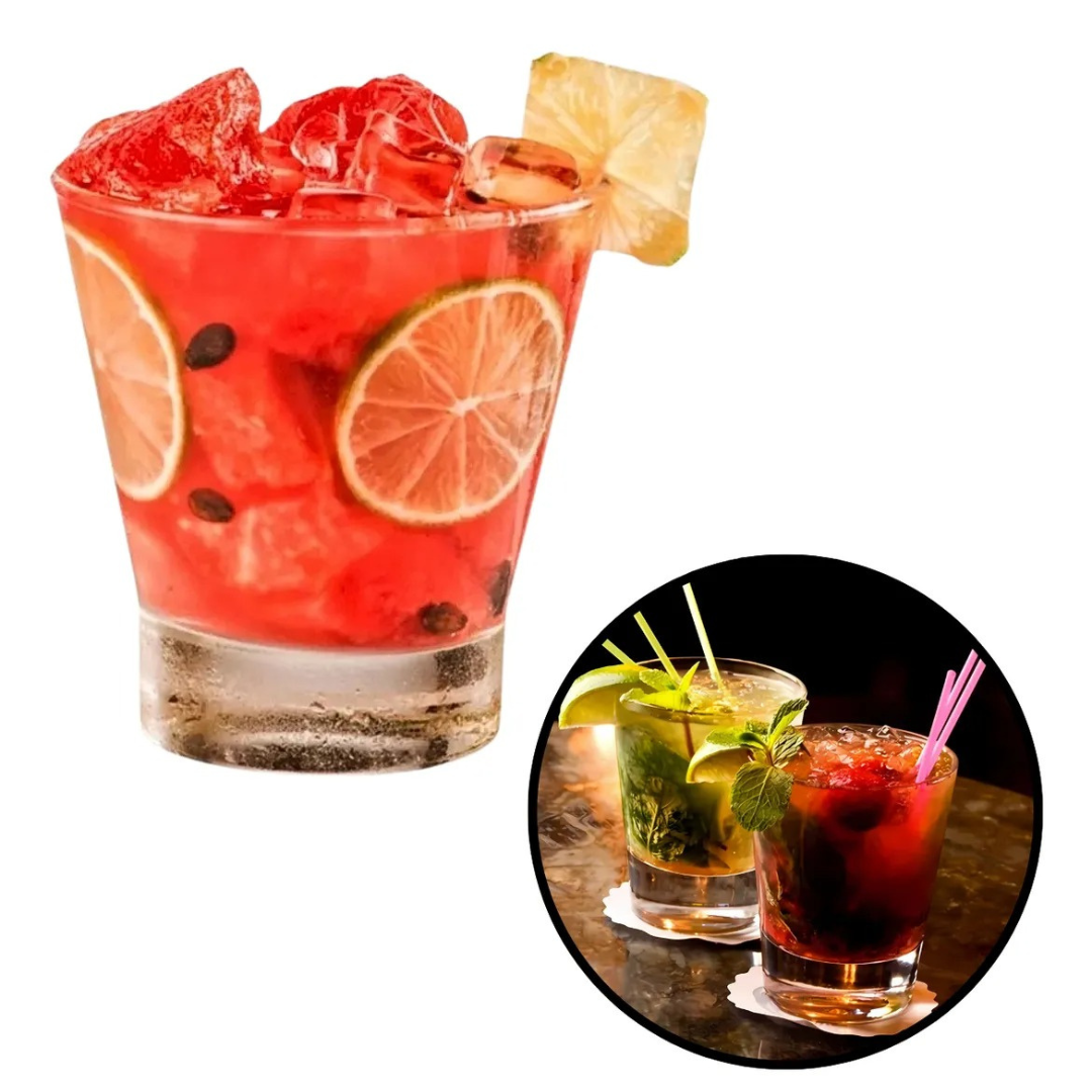 Copo Caipirinha Drinks 350Ml Whisky Vidro Suco