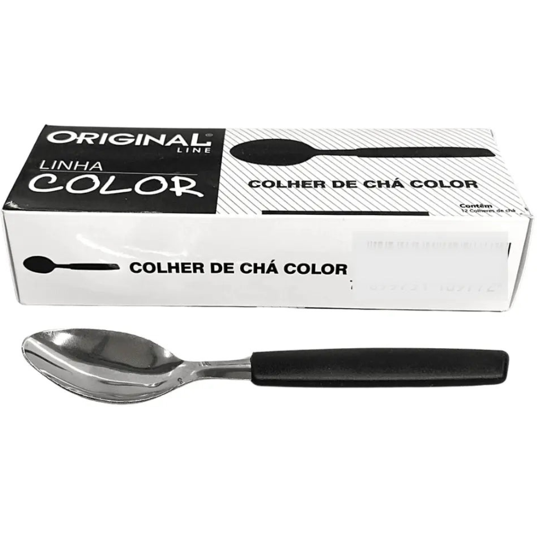 Colher De Cha Color Preto Original Steel