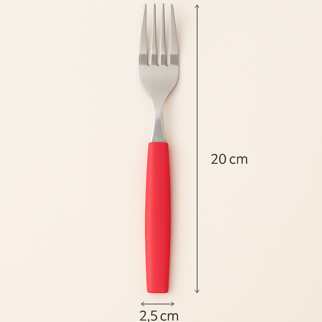 Garfo Mesa Color Vermelho Original Steel