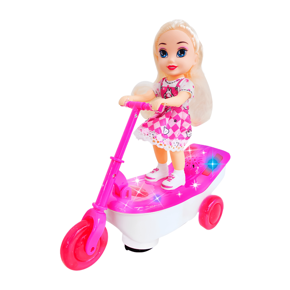 Boneca Belinda Radical Patinete com Luz e Som DM Brasil