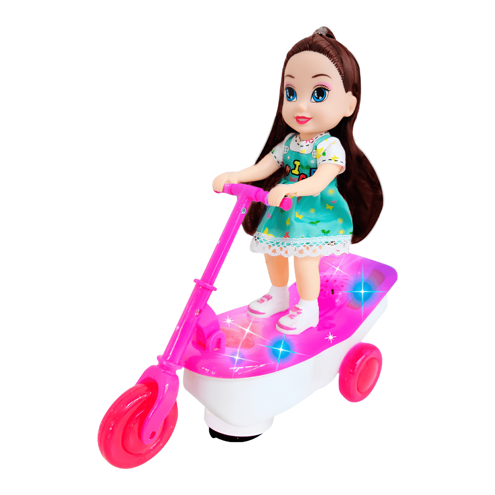 Boneca Belinda Radical Patinete com Luz e Som DM Brasil