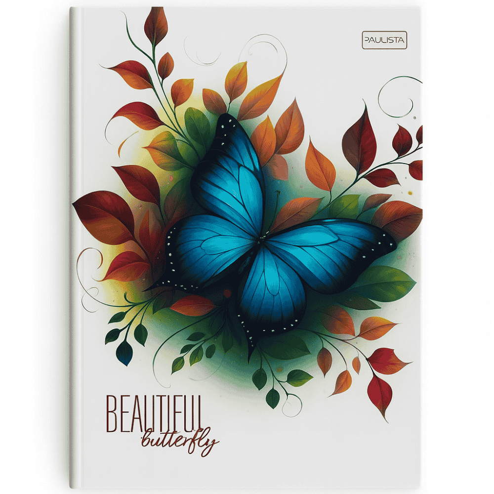 Caderno Brochura Cd 80 Folhas Beautiful Butterfly Paulista