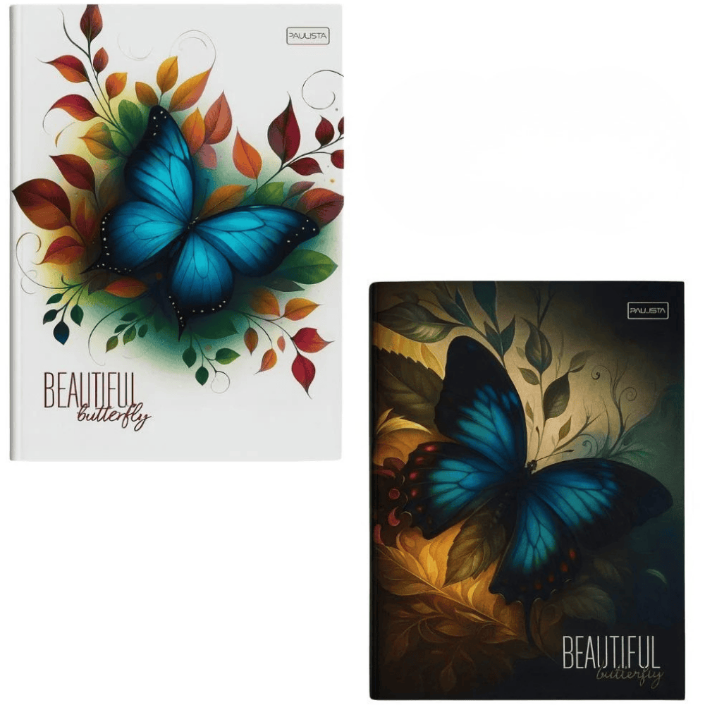 Caderno Brochura Cd 80 Folhas Beautiful Butterfly Paulista