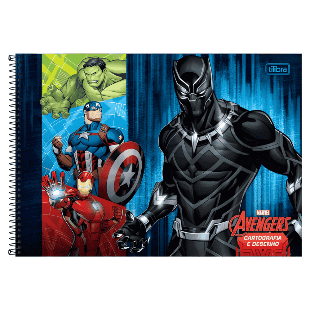 Caderno Espiral Cartografia E Desenho Avengers 80 Folhas Tilibra