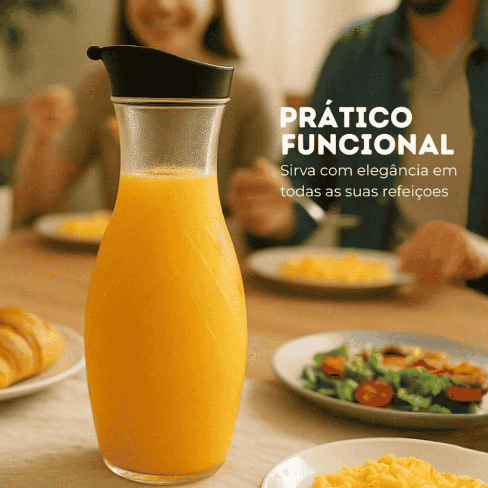 Garrafa Cristal 1200ml Tampa Preta Igaratiba