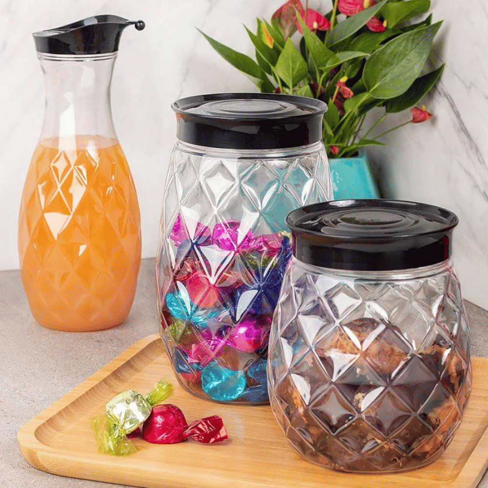 Garrafa Cristal 1200ml Tampa Preta Igaratiba