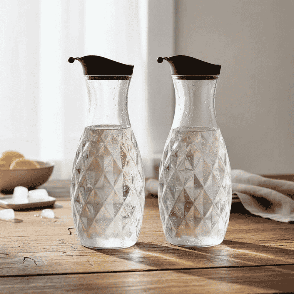 Garrafa Cristal 1200ml Tampa Preta Igaratiba