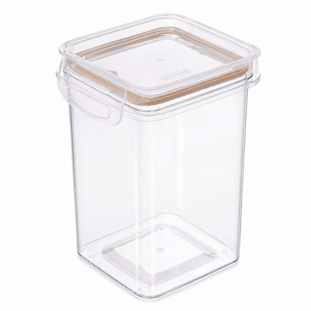 Porta Mantimento Trava Mais Quadrado Cristal 830ml Plasútil