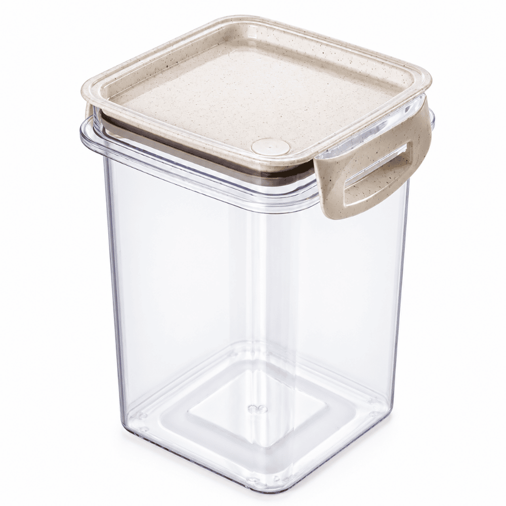 Porta Mantimento Trava Mais Quadrado Cristal 830ml Plasútil
