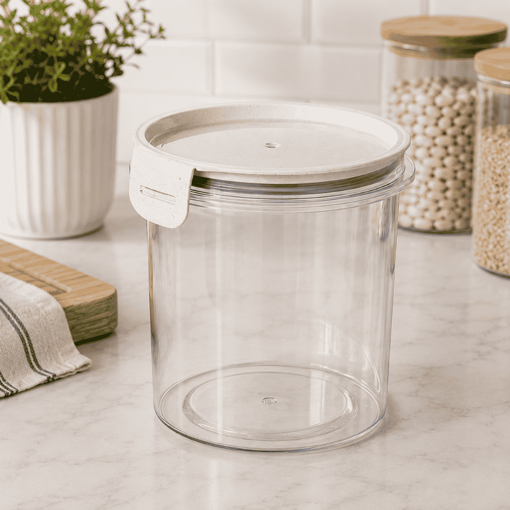 Porta Mantimentos Trava Mais Redondo Cristal 1,2LT Plasutil