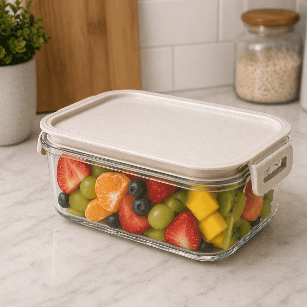 Pote Retangular Trava Mais 500ml Cristal Plasutil