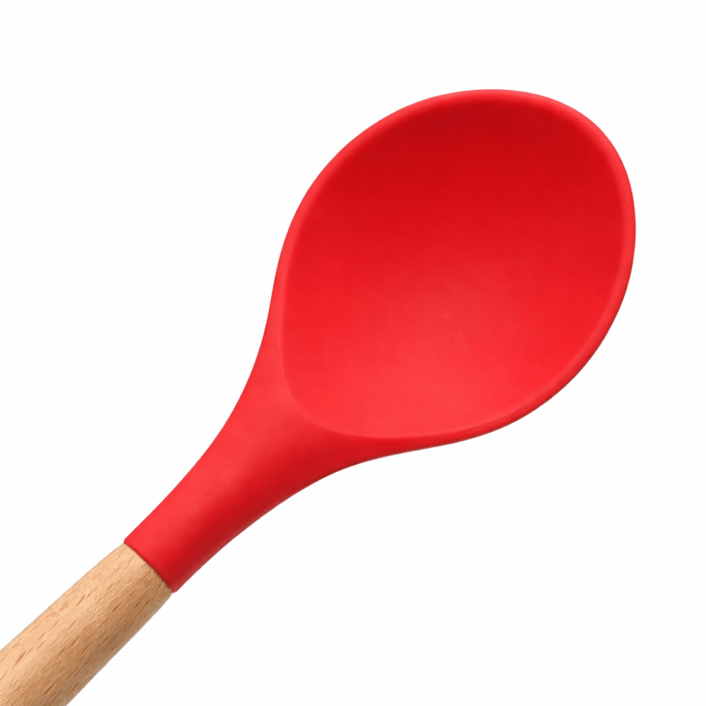 Colher De Silicone Com Cabo De Madeira Chazak