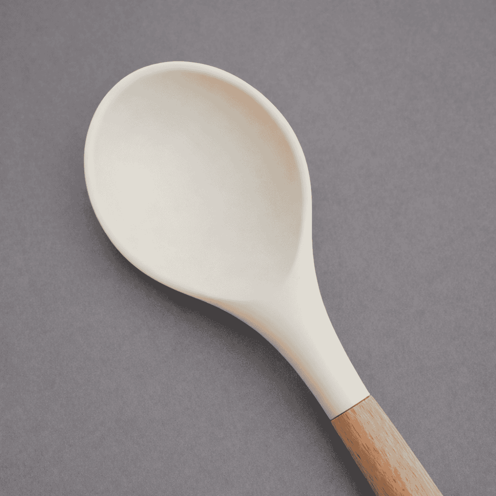 Colher De Silicone Com Cabo De Madeira Chazak