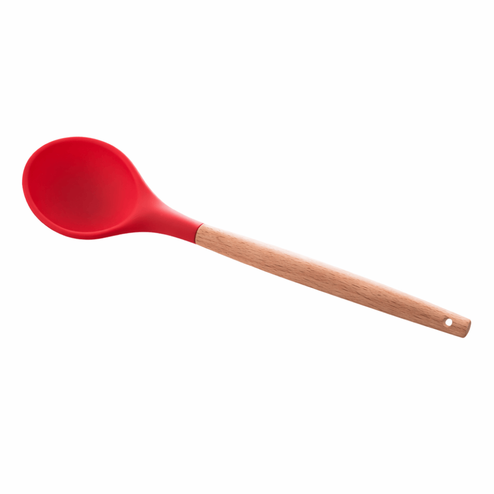 Colher De Silicone Com Cabo De Madeira Chazak