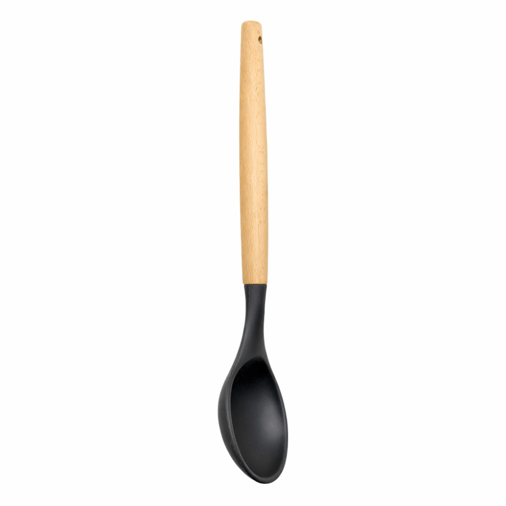 Colher De Silicone Com Cabo De Madeira Chazak