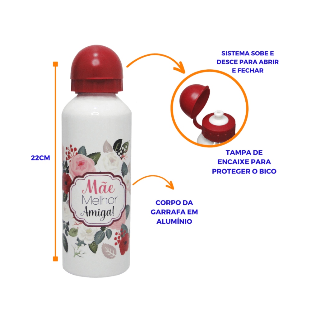 Garrafa de Alumínio 500ml Mãe Interponte