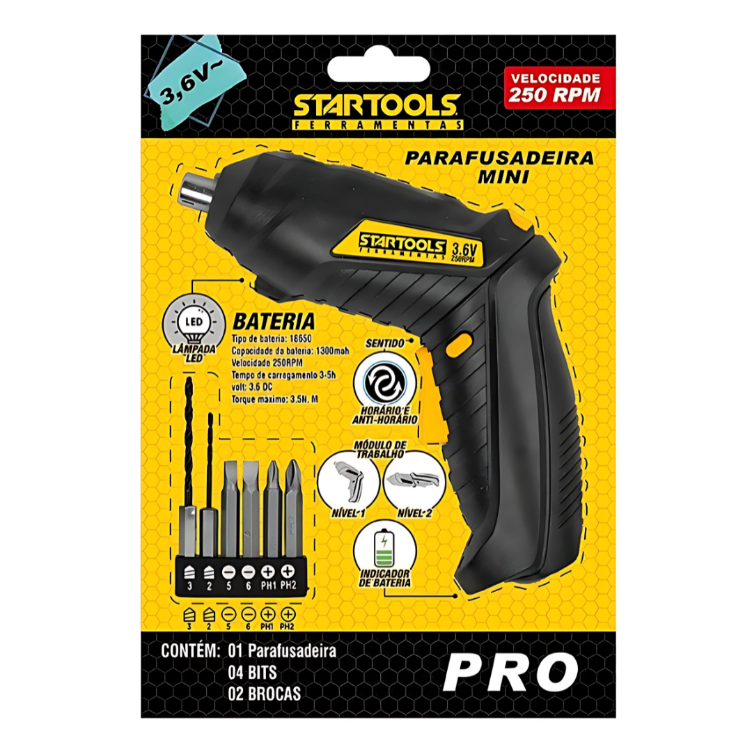 Parafusadeira Mini A Bateria Startools