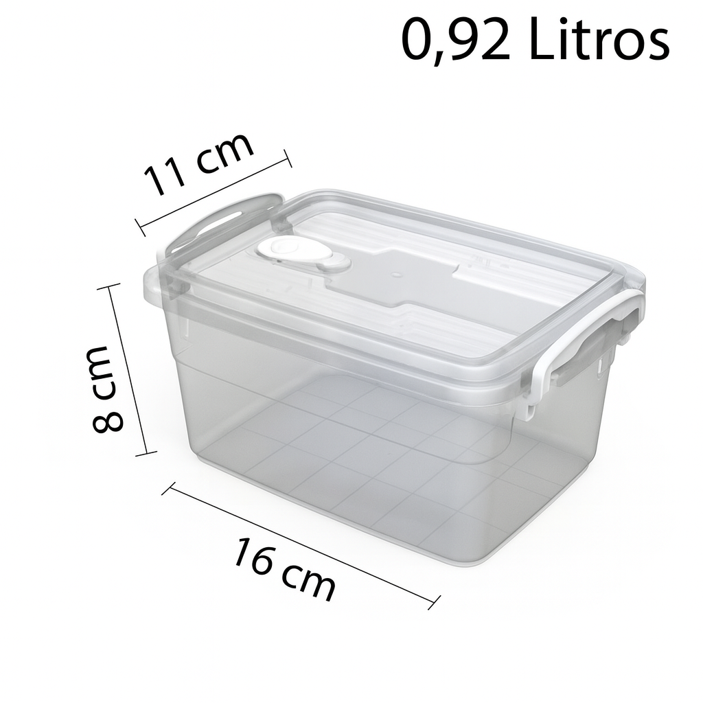 Organizador Retangular Wave Com Trava 920Ml Prime Mb