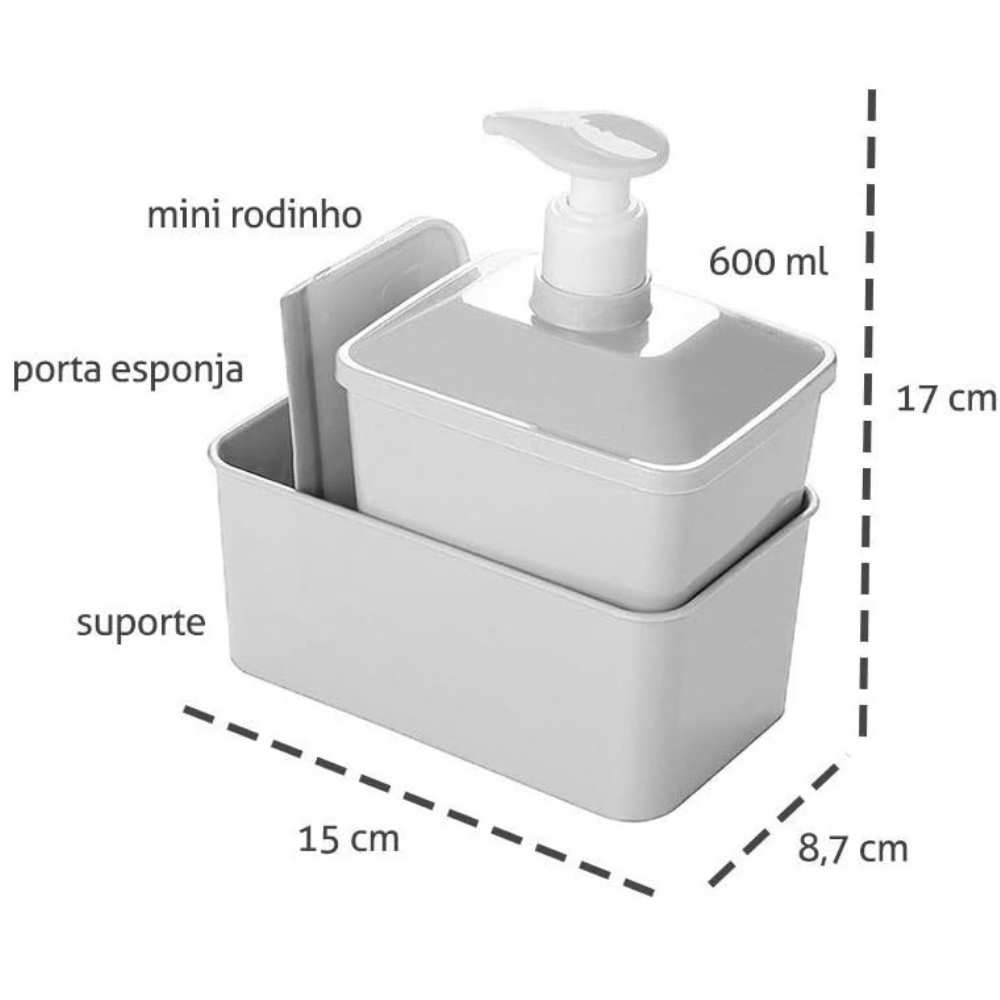 Kit Porta Detergente Quadrado Plasutil