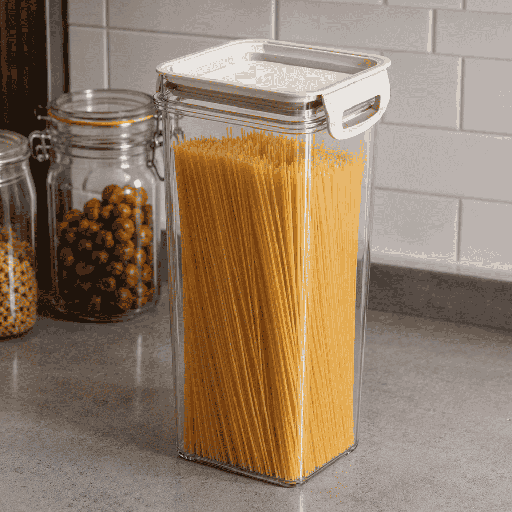 Porta Mantimentos Trava Mais Quadrado Cristal 1,6LT Plasutil