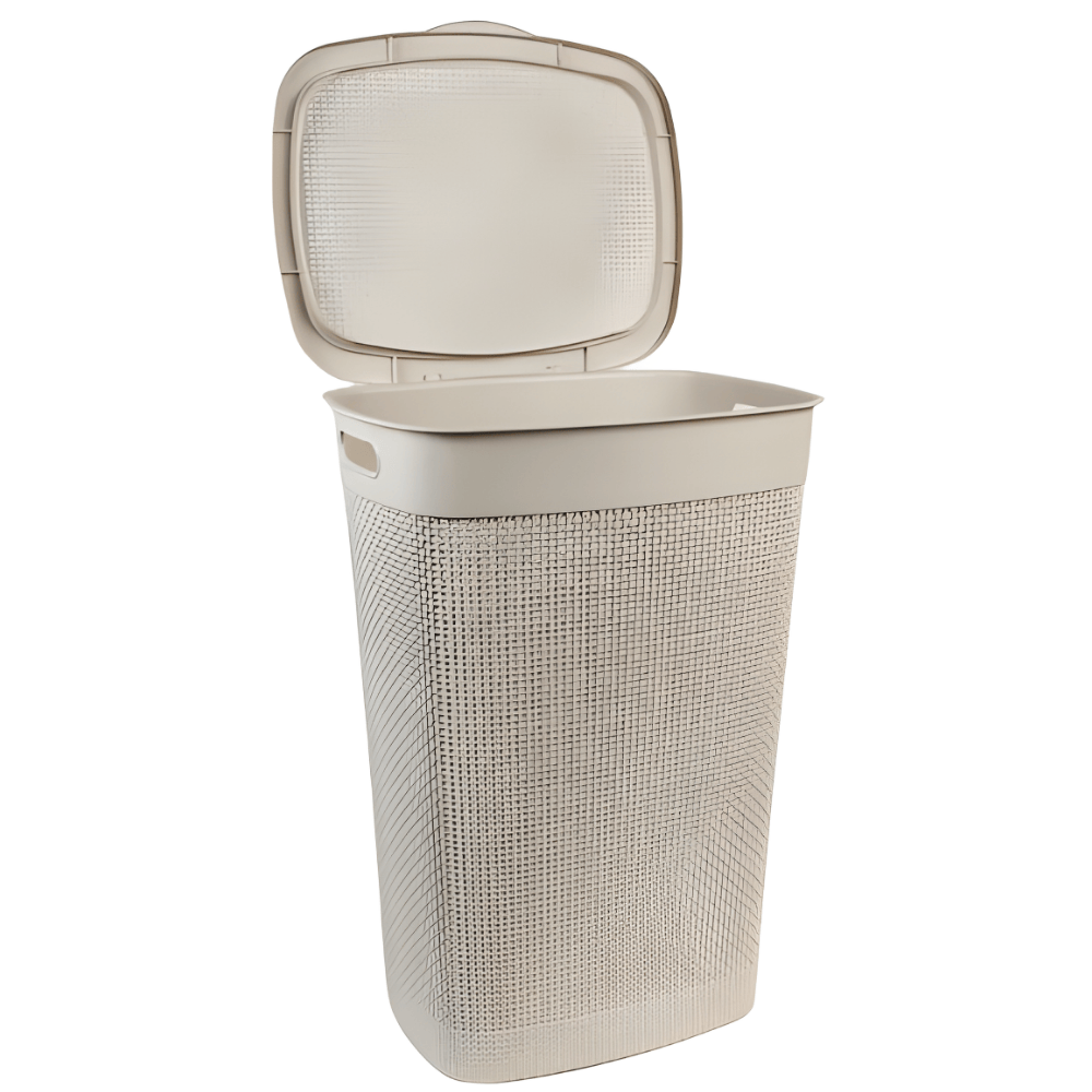 Cesto Naturalle Rattan Com Tampa 55L Areia Rischioto