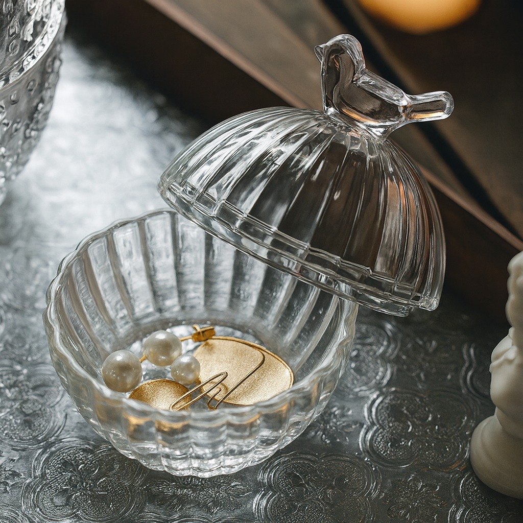 Potiche De Cristal De Chumbo Bird 9X8X8