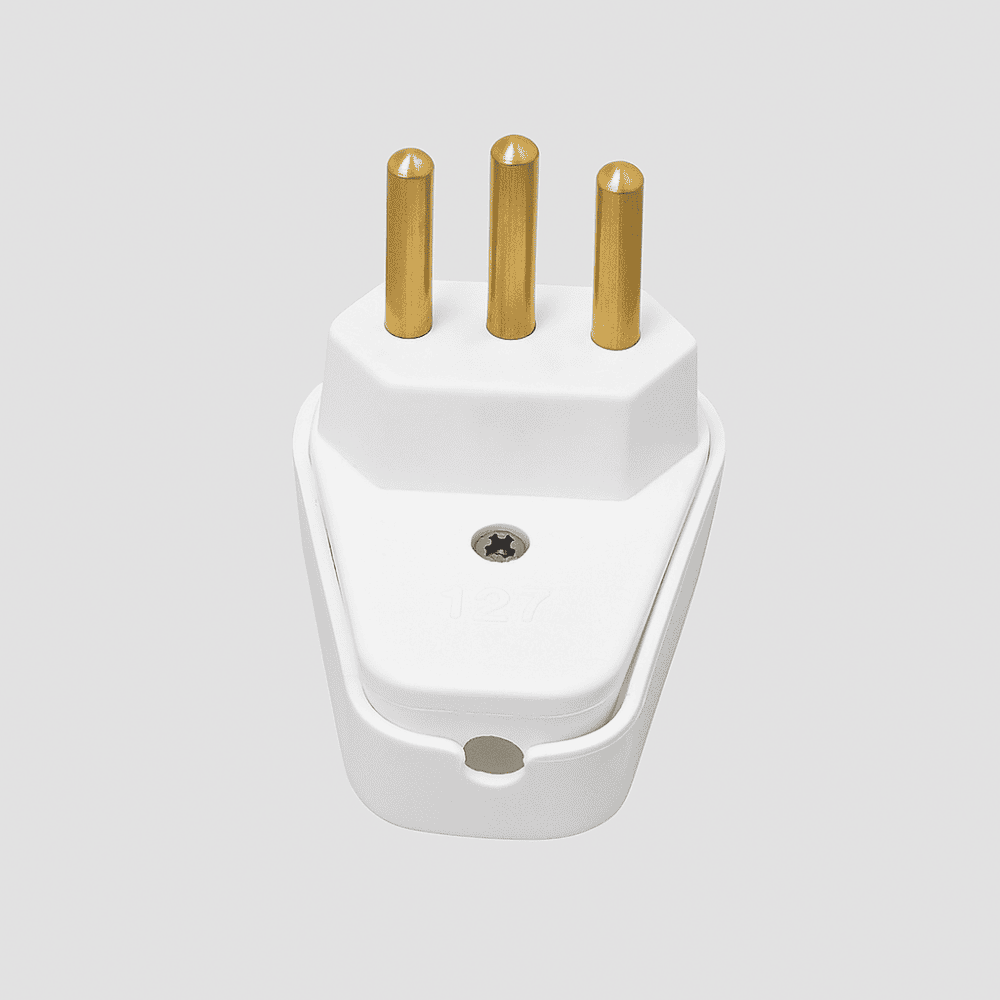 Pino Macho Desmontável Tripolar 2P+T 10A/250V Forlux