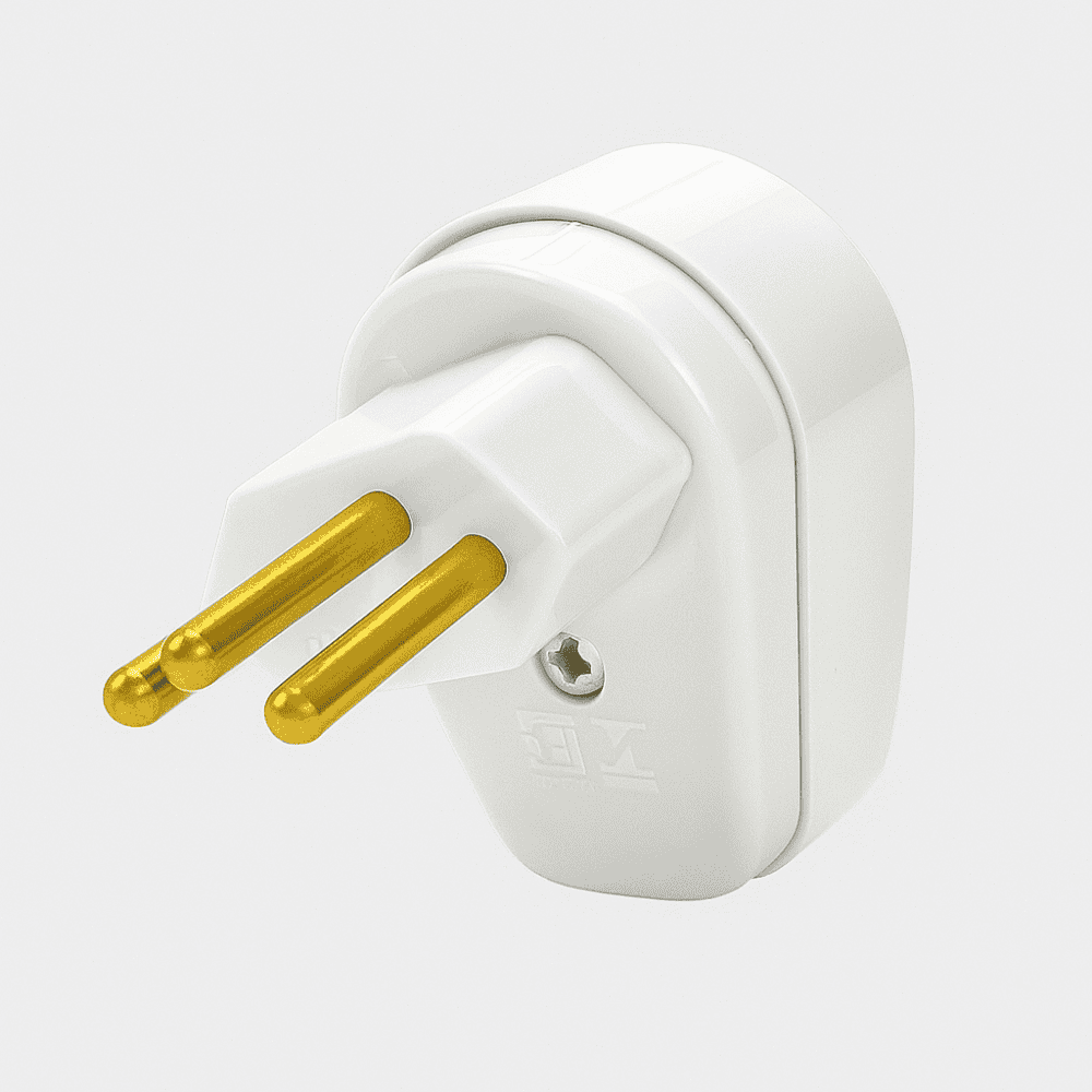 Pino Macho Desmontável Tripolar 2P+T 10A/250V Forlux