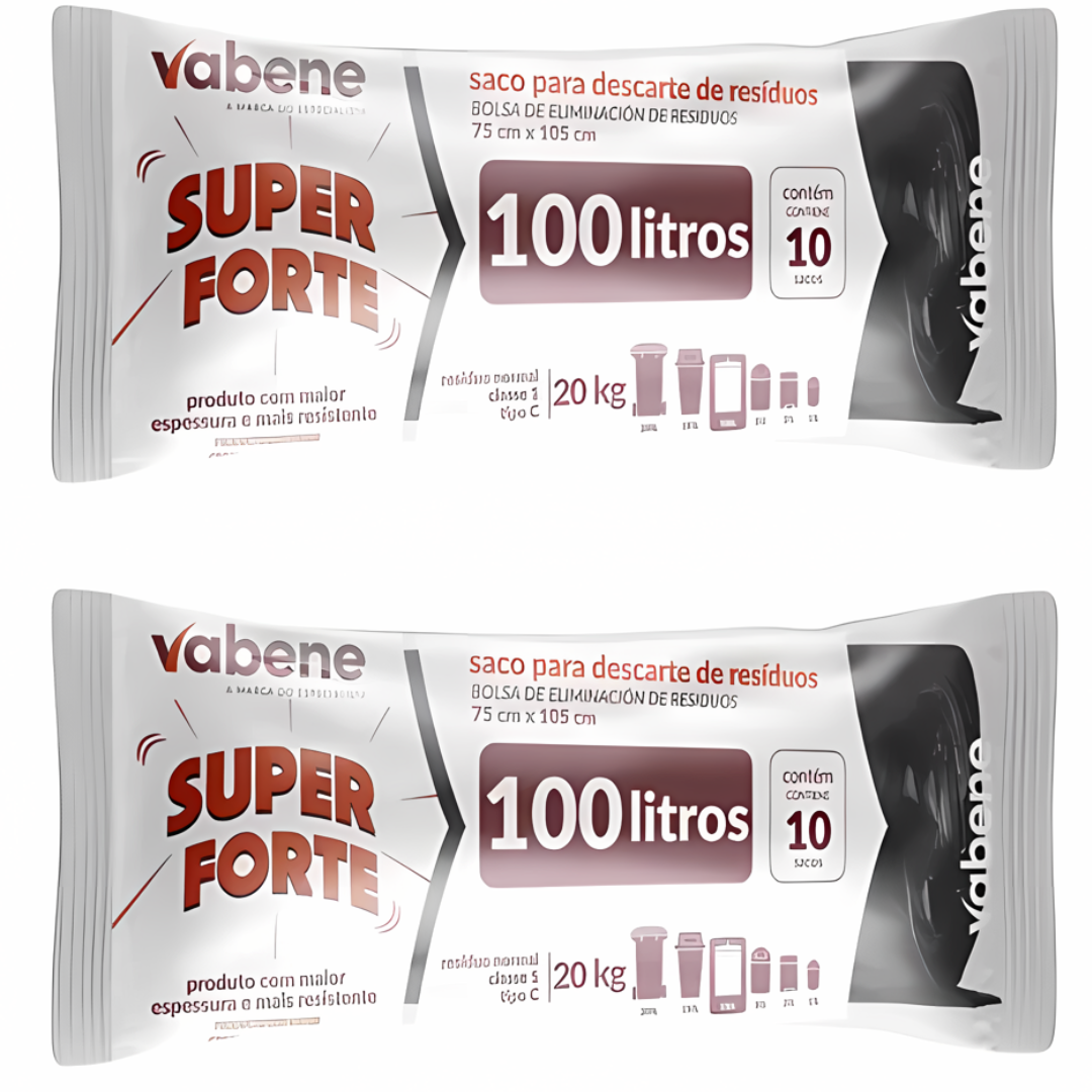 Sacos P/Lixo Preto 100L Vabene