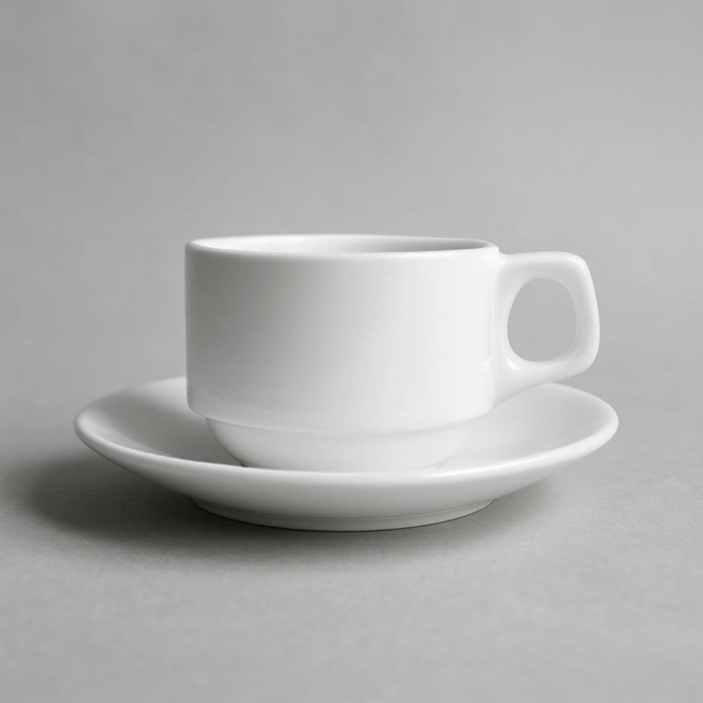 Xícara De Chá 180Ml Com Pires Plus Branco Oxford