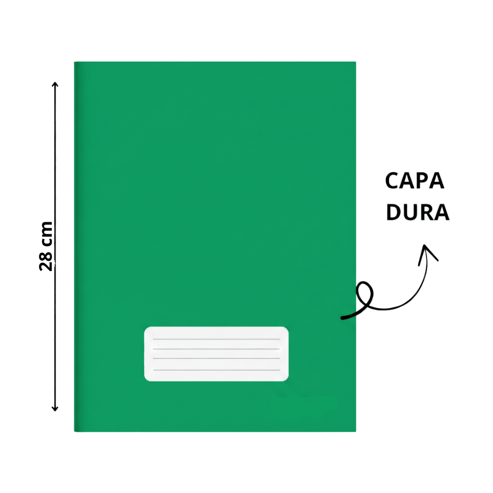 Caderno Brochura Capa Dura Verde 80 Folhas Smart